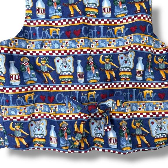 Vintage On Tour Kitty Cat Lover Button V-Neck Sleeveless Lightweight Vest Small - Picture 5 of 7